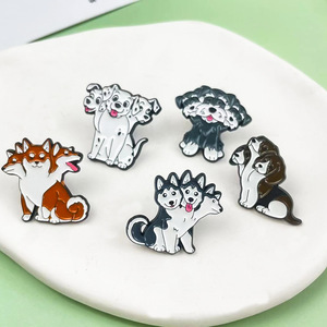 Cerberus <strong>Dogs</strong> Enamel Pins Fun Kawaii Akita Shiba Inu Brooches Bag Hat Lapel Pin Badge Men Women Jewelry Gift for <strong>Dog</strong> Lover <strong>Fans</strong> - Product Image 4