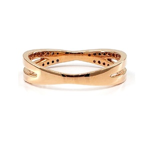 Short Lead Time Reliable High End 18k Rose Gold Platinum Real Diamond Twist Engagement Ring Half Way Band Trendy Party Wedding - Product Image 2