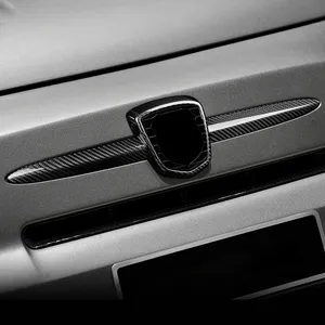 Pour FIAT 500 595 695 2008+ 2012-2023, cadre de logo avant, autocollants décoratifs en fibre de carbone, accessoires de décoration automobile - Product Image 4