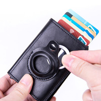 Dompet Pria Kulit PU Pintar Anti Maling RFID Blocking Tipis Pendek Minimalis dengan Kantong Koin dan Lapisan Poliester
