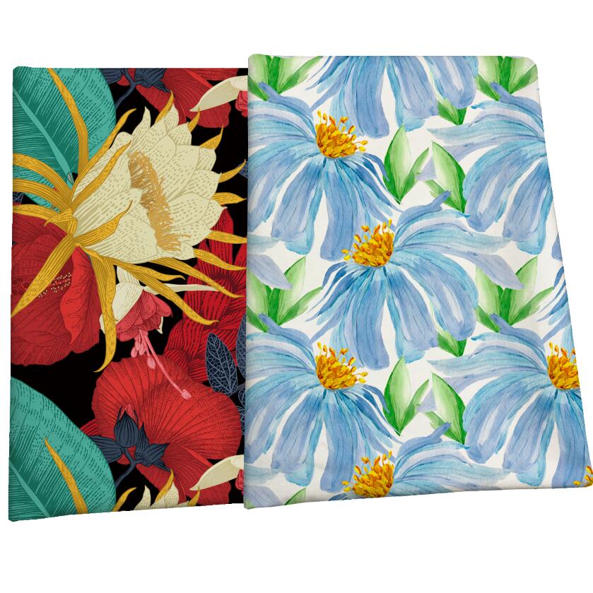 Vibrant Flowers Design Heavyweight 230gsm100% Polyester Tent Canvas Fabric Waterproof for Bag Using or Outdoor Tent