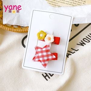 YANE Épingle à cheveux en satin plastique simple et mignonne, nouvelle pince à cheveux pour bébé, accessoires pour cheveux latéraux, pour enfants, étoile, fleur, serre-tête - Product Image 6