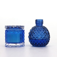 Bouteille diffuseur en verre cristal gaufré translucide bleu, rouge, vert, noir avec bouchon à vis 120 ml, emballage éco-responsable