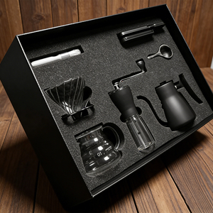 Molinillo de Café Manual <span class=keywords><strong>Klam</strong></span> Personalizado en Forma de V, Diseño Clásico, Resistente, de Acero al Carbono, Color Negro para Exteriores, Juego de Café para Cafetería - Product Image 2
