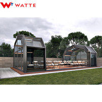 Grande maison toutes saisons en aluminium et verre Design moderne Serre préfabriquée en polycarbonate Salle de soleil Solarium Serre pour villas