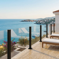 Poteau de balustrade en verre sans cadre, colonne en acier inoxydable pour balcon et terrasse