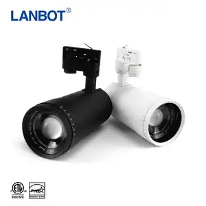 LANBOT 5000lm Jewelry Shop Dimmable LED Track Spotlight ,50w Cob Led Track Spot Light Zoom,Retail DMX Gallery Led Track Lighting