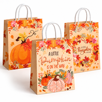 Sacs en papier personnalisés pour Thanksgiving, sacs de shopping en kraft avec logo et poignées pour emballages cadeaux de boutiques et de vente au détail