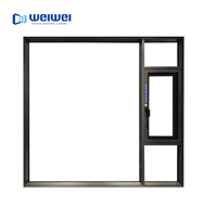 Ventanas Abatibles con Marco de Aleación de Aluminio, Vidrio Transparente, Perfil de Rotura Térmica, Diseño Moderno de Fábrica