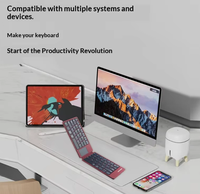 Keyboard Nirkabel Mini Dual Folding Scissor untuk Laptop Ultra Tipis Touchpad Ringan Portabel Dapat Disesuaikan 2026