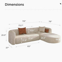 Individuell Anpassbare Farbe Modernes Wohnzimmer Komprimiertes Box-Sofa L-Form Modulare Kombination Kompressionssofa