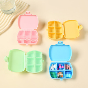 Pastillero Portátil de 6 Compartimentos, Hermético, a Prueba de Polvo y Humedad, Estuche de Almacenamiento de Medicamentos de Viaje, Mini Plástico con Tapa - Product Image 1