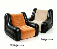 Fauteuil gonflable en PVC floqué OEM, chaise longue gonflable portable et pliable pour la détente à la maison et en extérieur