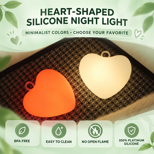 Luce Notturna LED a Forma <span class=keywords><strong>di</strong></span> <span class=keywords><strong>Cuore</strong></span> Dimmerabile, Bianco Caldo 3000K, 35 Ore <span class=keywords><strong>di</strong></span> Autonomia, Design Carino che Cambia Colore, Materiale Silicone e ABS, Controllo Touch - Product Image 3