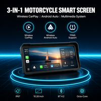 Écran tactile de navigation Android 13 de 10,26 pouces, radio étanche, lecteur MP3 pour moto