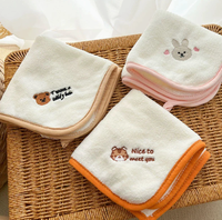 Wholesale Child-Proof Coral Fleece Soft Absorbent Embroidered Children's Face Towel for Kindergarten Small Size