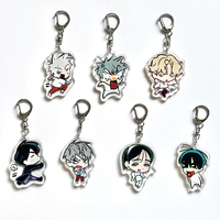 Créez votre propre porte-clés en acrylique transparent époxy pour la vente en gros sur le thème de l'anime