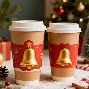 Customized <strong>Christmas</strong> Disposable <strong>Paper</strong> <strong>Cups</strong> Eco-friendly Disposable Single and Double Wall Hot Drink Coffee <strong>Cups</strong> with Lids - Product Image 4