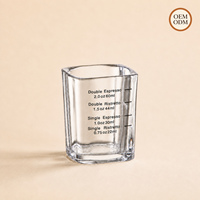 Verre doseur carré gradué de 60 ml pour expresso, OEM ODM, pour barista et café