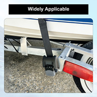 Boat Buckle G2 Steel Retractable Transom Tie-Down (2 X 43-Inch, Hitam) 2PCS