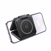 Chargeur sans fil magnétique pliable 15W, station de charge rapide 3-en-1 USB-C portable pour téléphone portable, écouteurs, montre connectée, adaptateur