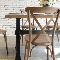 Chaise empilable en bois courbé de style vintage rustique chaise à dossier croisé en bois Restaurant Bistro chaise à dossier croisé