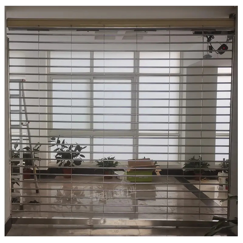 Good quality Security Galvanized Steel Grid Wire Mesh Rolling Shutter Door for market