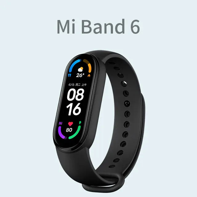 Xiaomi-pulsera deportiva Mi Band 6 Original, reloj inteligente deportivo con control del ritmo cardíaco, Bluetooth, Pantalla AMOLED de 1,56 pulgadas, 5 colores