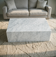 Table basse en marbre blanc de Carrare, meuble en pierre naturelle, table d'appoint pour canapé, décoration moderne pour la maison, sur mesure, Newstar