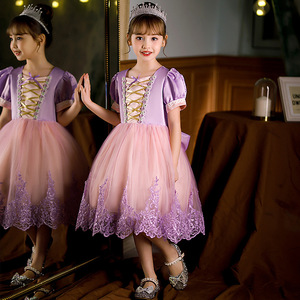 Robe de <span class=keywords><strong>princesse</strong></span> pour filles Sofia Raiponce Dress up Costume Cosplay Halloween Christmas Fancy Evening Party Lace Tutu Dress - Product Image 4