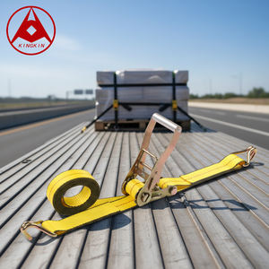 공장 직송 화물 고정 2인치 래칫 타이 다운 웨빙 스트랩 더블 J 훅 - Product Image 1