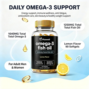 Complément alimentaire personnalisé d'huile de poisson oméga <span class=keywords><strong>3</strong></span> saveur citron en gélules molles pour adultes - Soutien antioxydant et pour la santé oculaire - Product Image 3