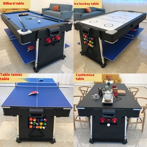 Meja biliar hoki es Ping-Pong 3-in-1, bantalan standar komersial rumah MDF, Meja permainan plastik 3-in-1 - Product Image 6