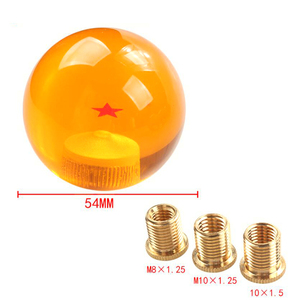 Pommeau de levier de vitesse universel style Dragon Ball 1-7 étoiles, sphérique en acrylique, pour course, avec 3 adaptateurs de filetage, léger, 54 mm - Product Image 2