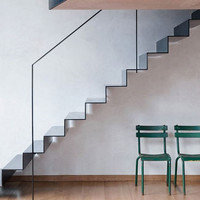 Rampe d'escalier flottante double grand modèle en acier inoxydable 304 S.S. DAIYA pour intérieur