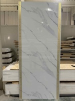 Panneau mural en PVC marbré de 3,2 mm, facile à installer, résistant à l'eau et au feu, pour une rénovation rapide