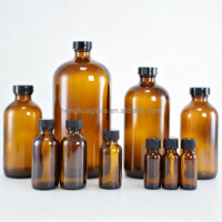 500ml 16oz Boston Glasflasche Klar Mattiert Grün Kobaltblau Bernstein Braun Glasflasche für Shampoo Saft Ätherisches Öl Sirup