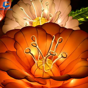 FL-58 ปรับแต่งโคมไฟดอกไม้ผ้าไหมจีนกันน้ํางานแต่งงาน LED ภายในเทศกาลโคมไฟ - Product Image 5