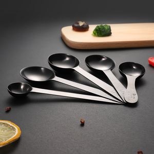 Cucharas de condimentos de acero inoxidable 430 personalizadas, cuchara medidora de Metal, color negro, ISO, 10ML - Product Image 5