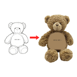 Regalo para el Día del Niño, Oso <span class=keywords><strong>de</strong></span> Peluche Súper Suave con Forro <span class=keywords><strong>de</strong></span> Malla para Aliviar el Estrés, Vientre Vacío para Niños, Relleno <span class=keywords><strong>de</strong></span> Algodón PP - Product Image 1