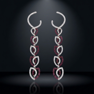 Boucles d'oreilles pendantes de luxe dorées avec diamants brillants, certifiées 14k/18k, bijoux raffinés intemporels pour occasions formelles et cadeaux - Product Image 2