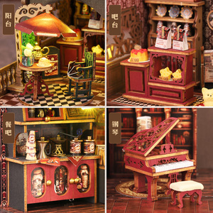 Letter Coffee <b>DIY</b> Miniature House 1:18 Scale Wooden Model Assembly <b>Kit</b> For Youth Bookstore Coffee Shop Theme - Product Image 4