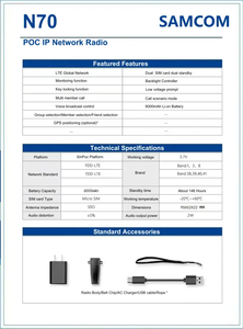 Système de talkie-walkie radio portable Sam Radios N70 pour les patrouilles de sécurité des musées, opérations nocturnes discrètes - Product Image 6