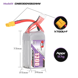 GAONENG GNB 1300MAH 15.2V HV 4S 60C 120C HV XT60 LiPo แบตเตอรี่ซอฟท์แพ็คระยะไกลฟรีสไตล์ FPV LiHV แรงดันไฟฟ้าสูง - Product Image 3