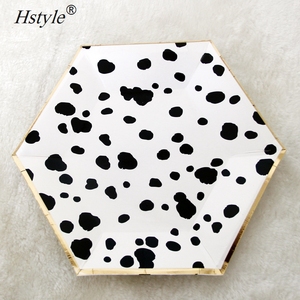 Assiettes en papier hexagonales de couleur pastèque, 10 pouces, 26cm, 8 pièces, pour fête d'été, PP821 - Product Image 6