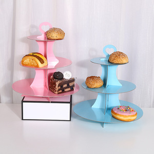 Ingrosso di lusso a 3 livelli nuovo Design torta d'oro St torta staccabile torta sta per festa - Product Image 3