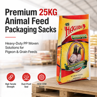 Sac d'emballage en polypropylène tissé PP de 25 kg et 50 kg pour aliments pour animaux, imprimé sur mesure, sac vide pour aliments pour pigeons et volailles
