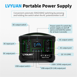 Lvyuan 600W 500W 500wh Trạm điện cầm tay chúng tôi tiêu chuẩn cho cắm trại và nhà sao lưu - Product Image 4