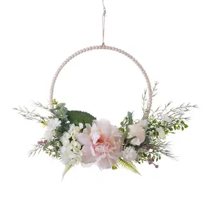 Buquê de flores artificiais para decoração de parede, buquê de flores falsas de alta qualidade, peônia de beleza, decoração de parede para casamento