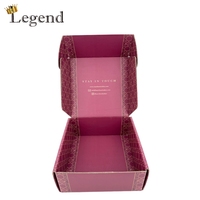 Boîte d'expédition en carton ondulé personnalisée, boîte en carton de luxe à motif violet, boîte d'emballage pour cosmétiques, bijoux, perruques, taille personnalisée